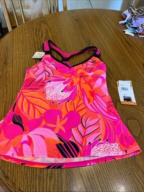ZeroXposur Pink Orange Floral Tankini Top